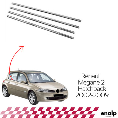 Chrome Windows Frame Trim 4 Pcs For Renault Megane 2 2002-2009 Stainless Steel