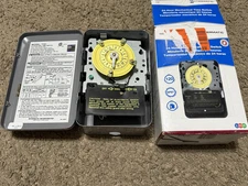 Intermatic T101, 120V, 40 Amp, 24-Hour Mechanical Timer Switch - Gray