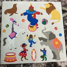 Vintage Mrs. Grossman’s Stickers Circus Animals Lot of 2 Sheets