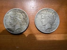 VINTAGE US PEACE SILVER DOLLAR 2-COIN LOT (1922-D & 1924) - 90% SILVER