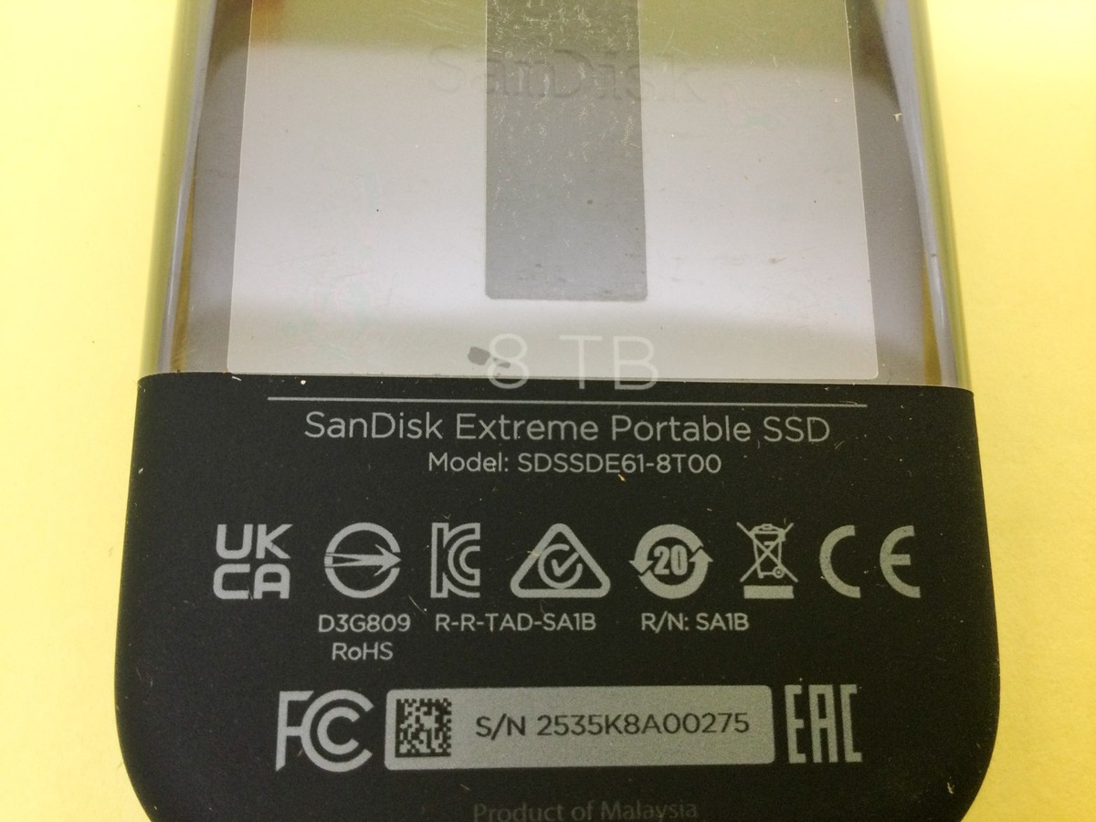 SanDisk 8TB USB-C USB External Extreme Portable SSD SDSSDE61-8T00