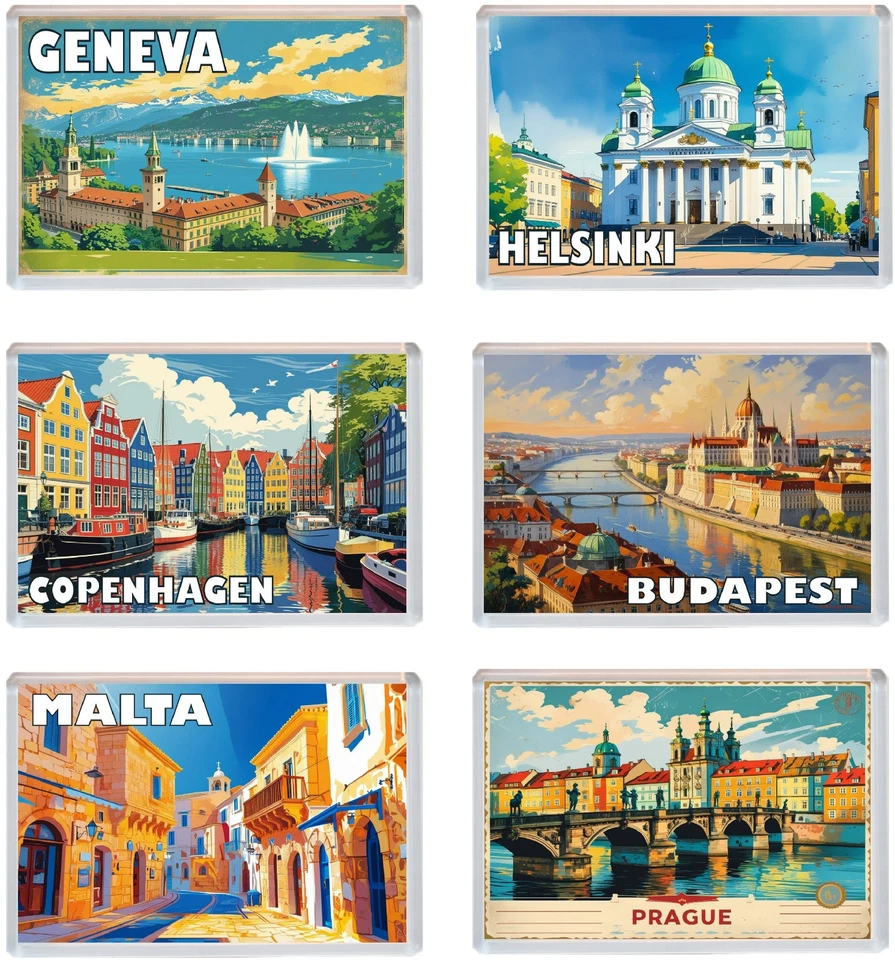 Various Europe Fun Jumbo Fridge Magnet - Holiday Souvenir Gift - Image 1 of 1