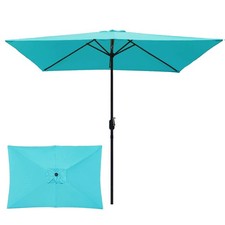 6.5x10 ft Rectangular Patio Umbrella, Outdoor Market Table Umbrella with Hand...