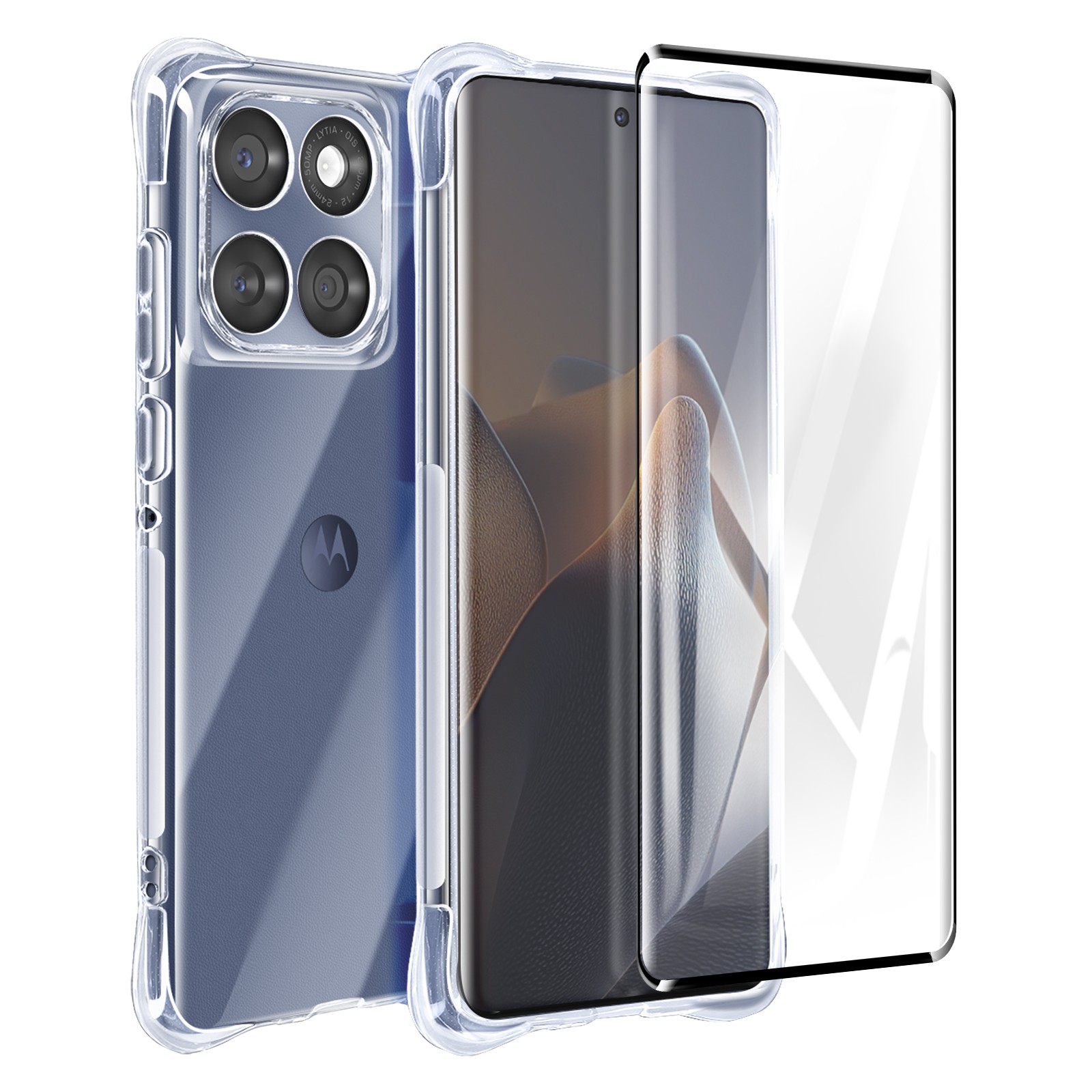 Pack Protection Edge 60 Fusion Coque Transparente Antichoc Silicone et Verre 9H