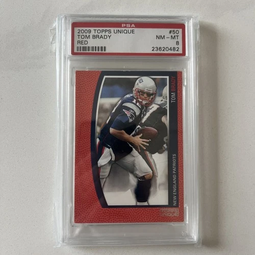 2009 Topps Unique Tom Brady #50 Red /799 PSA 8 Patriots