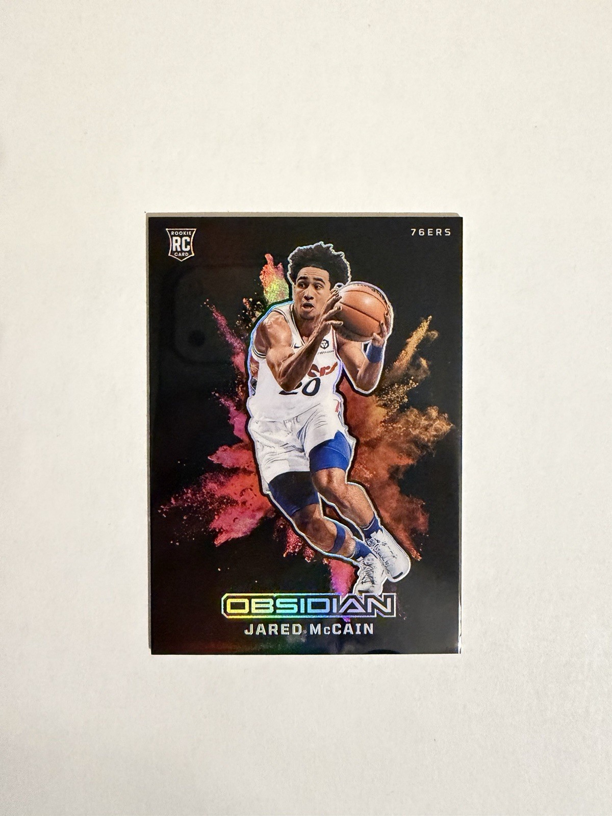 2024-25 Obsidian Basketball Jared McCain Rookie Black COLOR BLAST 76ers SSP #19