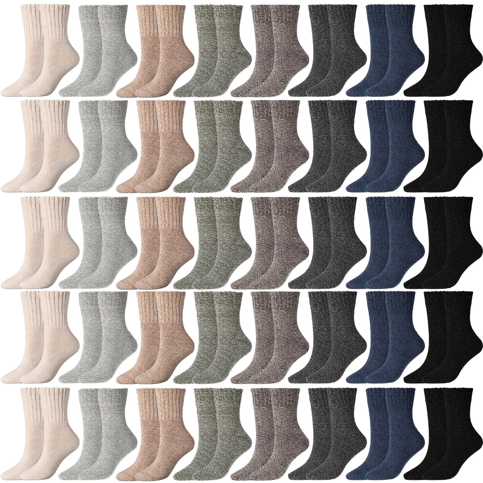 40 Pairs Mens Hiking Wool Socks Warm Thermal Thick Athletic Boot Sock for Win...
