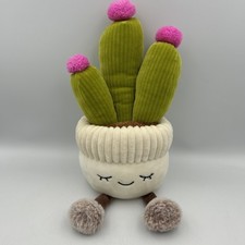 Greenhouse by Russ Plush Flowering Cactus Plant 12 Cream Green CLEAN - EUC