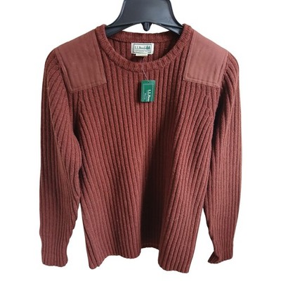 NWT L.L.Bean Commando Crewneck Sweater Womens S Reg Currant  100% Wool Lambswool