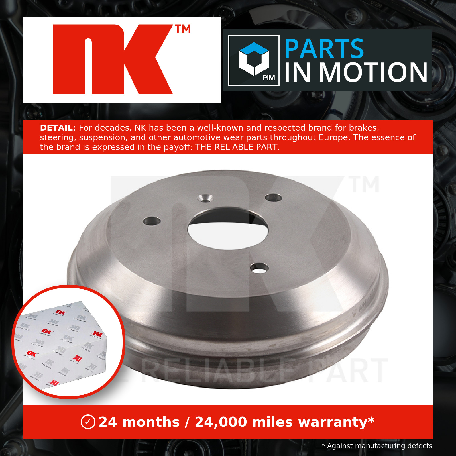 Brake Drum fits SMART CABRIO 7 Rear 03 to 04 NK 0004329V003000000 Quality New