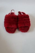 Womens UGG Fluff Yeah Slide Red Slippers S/N 1095119 Sz 5