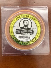 Col. Ichabod Conk Shave Amaretto Almond Soap 2-1/4 oz Container USA New