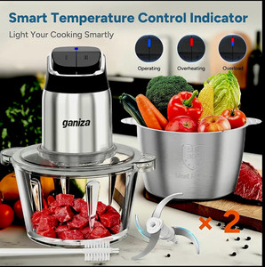 Ganiza 500W Mini Food Processor Meat Chopper, 8 Cup, 2-Speed, Overheat Protect