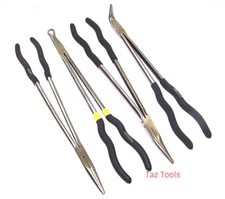 4 pcs 16" Long Nose Plier set Straight Long Nose | 90° | 20° | Round End Plier