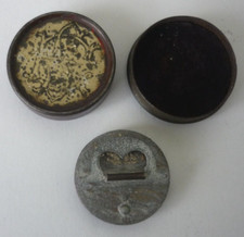 Antique Victorian Ink Wax Seal In Original Tin