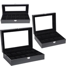 Uten 6/10/12Slots Watch Case PU Leather Jewelry Watch Box Organizer Display Gift