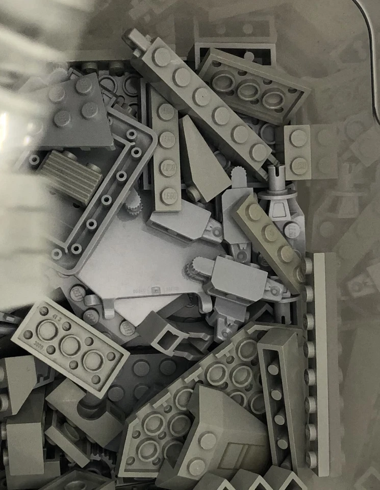 Lego 100 Piece Vintage Grey Lego lot full of bricks and blocks Legos - Image 3 of 4