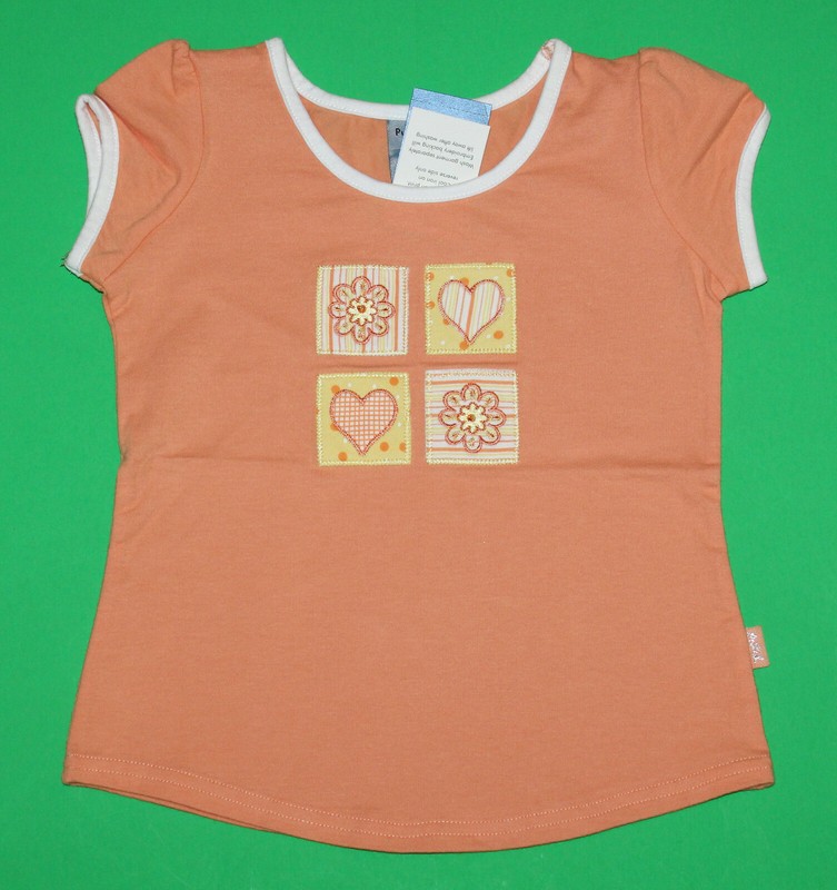 4 NWT Pumpkin Patch ORANGE GROVE Orange White Stretchy SHIRT Top Girls 