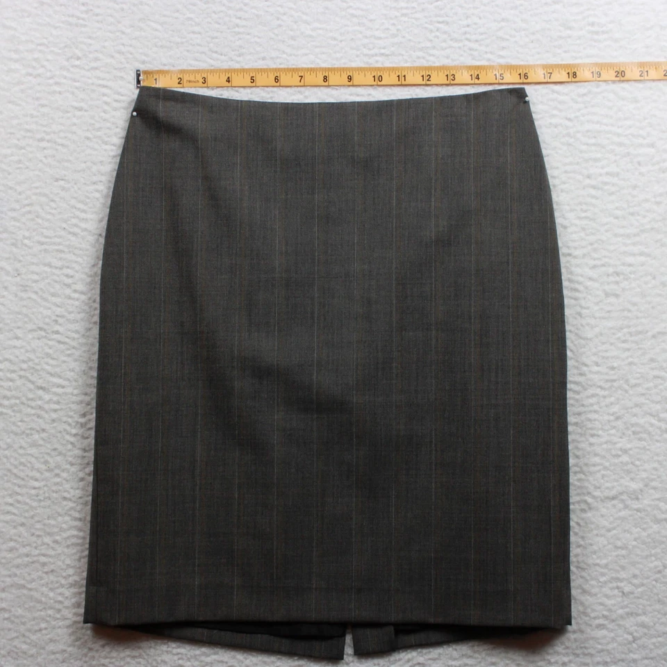 Traje Anne Klein para mujer falda lápiz talla 8 gris a rayas Foto 3 de 4