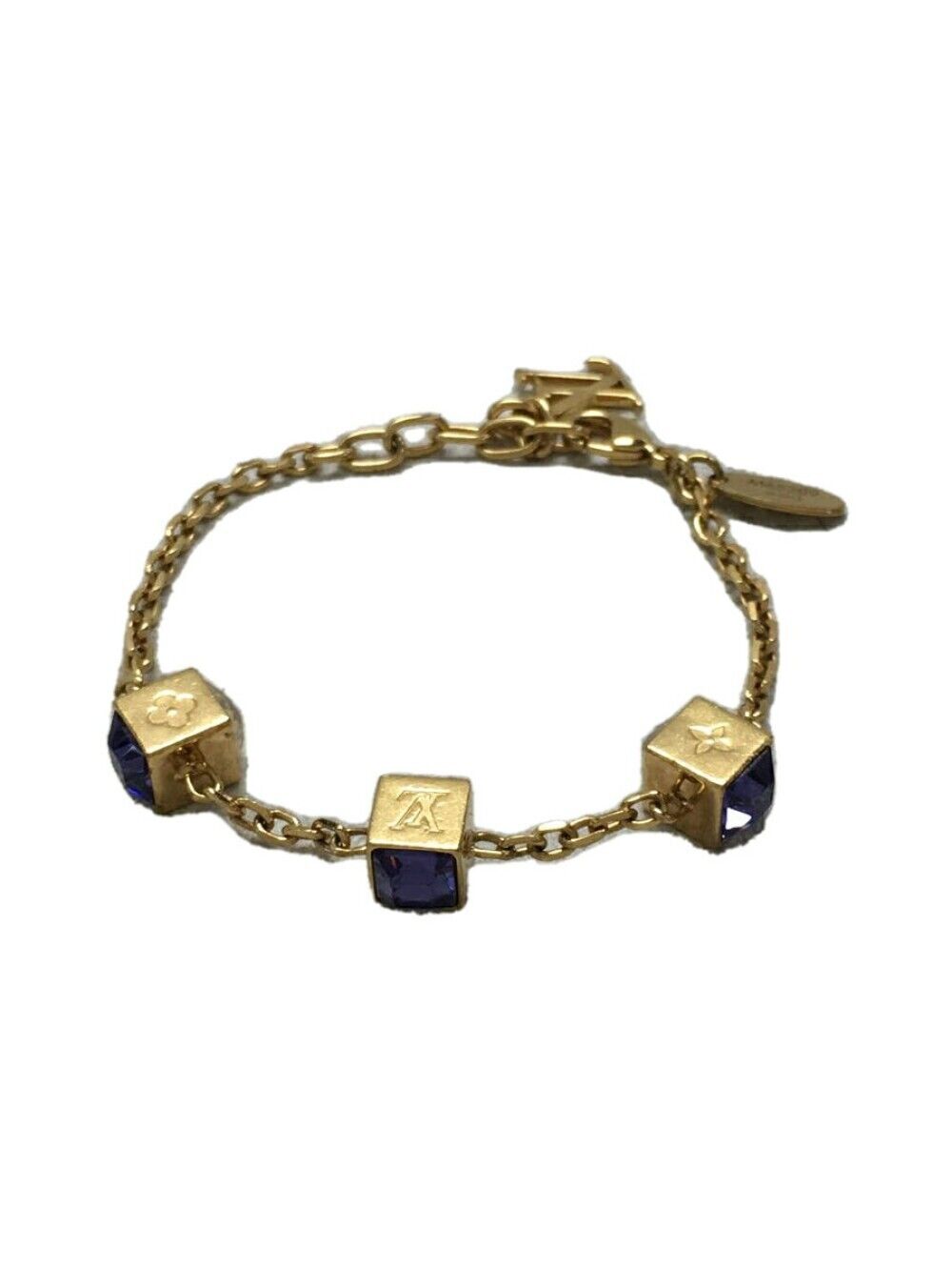Louis Vuitton Swarovski Crystal Vintage Logos Cube Gamble Bracelet