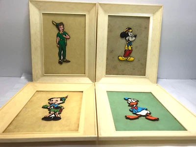 VTG Walt Disney  2-D Picture Frame Hanging Wall Art  1960’s Set of 4 - Bild 1 von 4