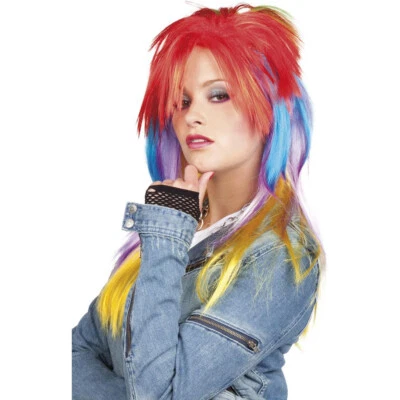 BOLAND DAMEN PUNK PERÜCKE BUNT # Karneval 80er 90er Jahre Rocker Punker Kostüm Party