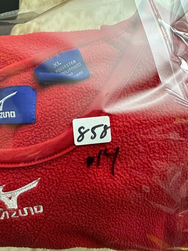Mizuno Fleece Jacket Mens XL Red Long Sleeve Pull Over Causal - Picture 10 of 10