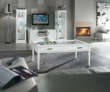 LIBRERIA VETRINALEGNO MODERNO LACCATO BIANCO LEGNO MASSELLO X SALA SALOTTO