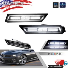2X SS Style White LED Side Marker Signal Parking Lights For 2010-15 Chevy Camaro
