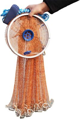 #ad 6 16FT Saltwater Hand Cast Fishing Net Strong Nylon Mesh Throw Net for Bait Trap $27.99