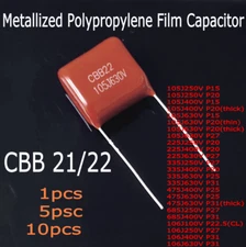 1/5/10Pcs CBB21/22 105J~685J 250V~630V Metallized Polypropylene Film Capacitor