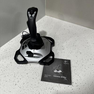Logitech Extreme 3D Pro Joystick Flight Simulator Controller, Manual, & SOFTWARE