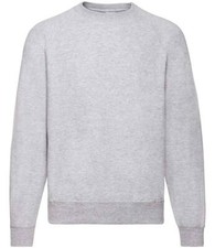 Fruit of the Loom Classic Raglan Sweatshirt Mens Casual Plain Jumper Pullover