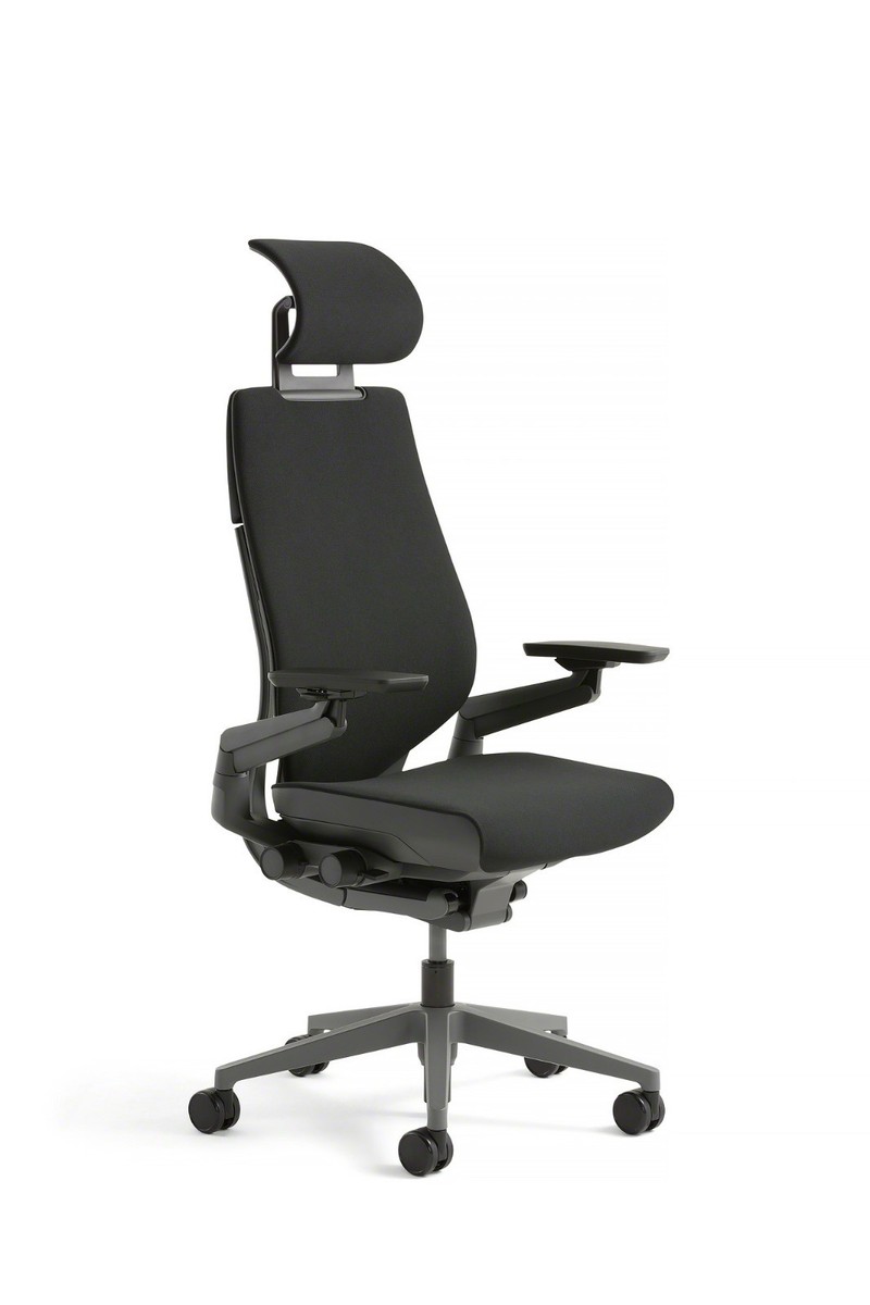 Steelcase Gesture Chair with Adjustable Headrest & Lumbar Buzz2 Black Hard  Floor 619084076469