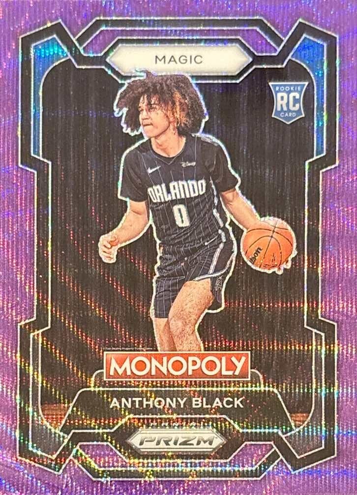 2023-24 Panini Prizm Monopoly - Purple Wave Prizm #66 Anthony Black (RC)