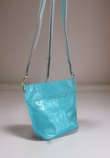 Hobo Flare Shoulder Bag In Turquoise Blue Genuine Leather Handbag Authentic