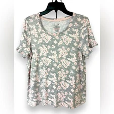 Rene Rofe Floral Pajama Ruffle Short Set | Very Soft | Size Medium