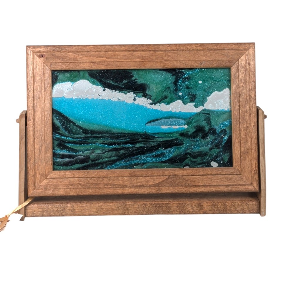 Exotic Sands Art William Tabar Moving Sand 12” Blue Black Glitter