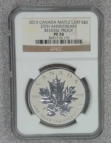 2013 Canada Maple Leaf Reverse Proof 1 oz. .9999 Silver NGC PF70