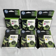 HP 933XL Ink Yellow 3 Magenta 3 Dated April-May 2018 Lot Of 6