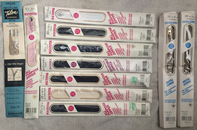 ZIPPER LOT of 11 NEW UNUSED for CRAFTING or CLOTHING