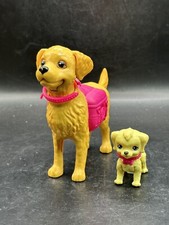 BARBIE DOLL WALK AND POTTY PUP PET DOG TAFFY GOLDEN LAB W/ PUPPY