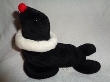 Seal Black Juggler with white ring 1997 Avon Full O' Beans Plush Stuffed Beanbag