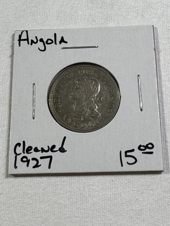 1927 Angola 4 Macutas (20 Centavos) Cleaned - Image 2 of 4