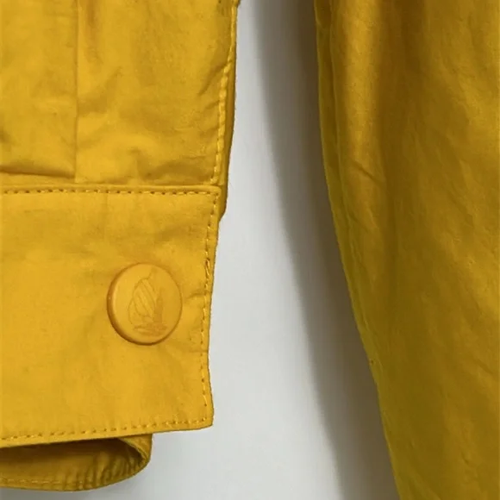 Nautica Women's Size Large Yellow Raincoat Hooded Zip and Snap Front Lined Coat - Picture 15 of 16