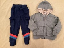 Hanna Andersson 110 Slim Lands End 5/6 Boys LOT Sweatpants Hoodie