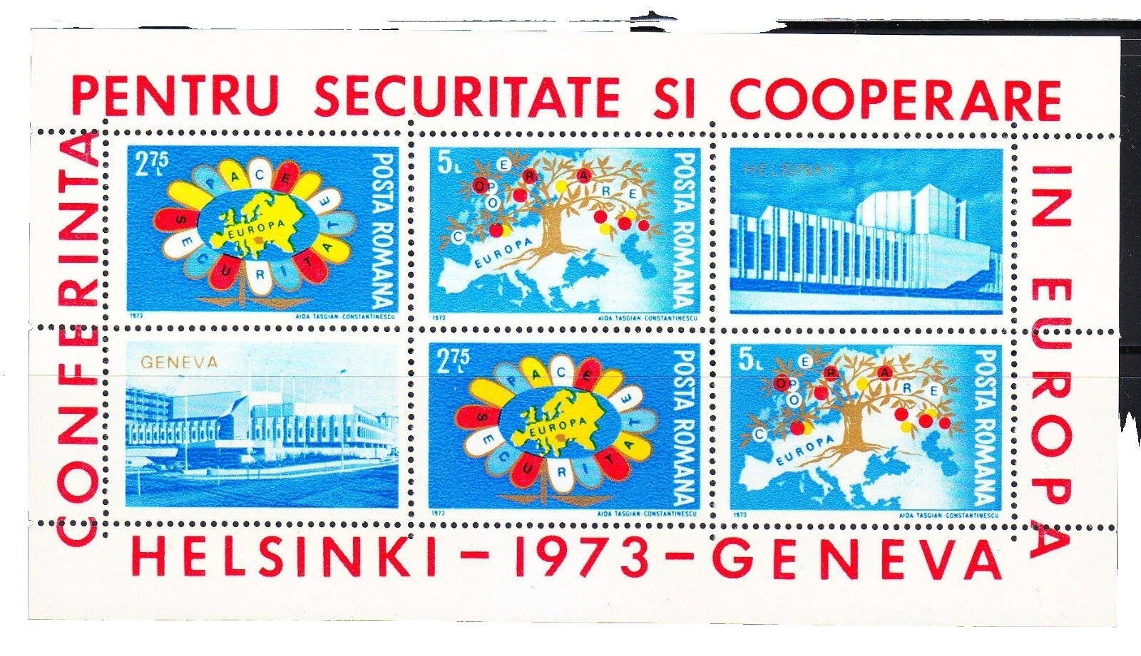 Familia, sociedad Varios Colores Estampillas Rumanas