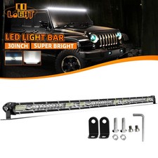 30inch Slim Led Light Bar Single Row Spot Flood Combo Work Truck Suv Atv 4wd 32