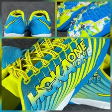 Hoka One One MENS SZ 8.5 Evo XC Spikes Track Cross Country Blue Citrus Yellow