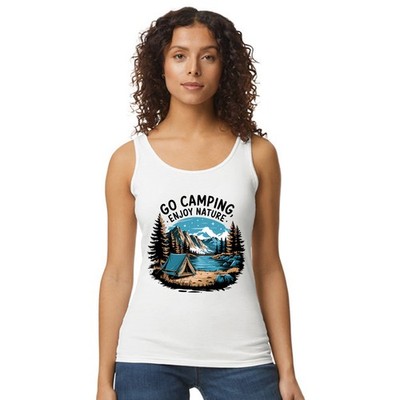 Go Camping Enjoy Damen Trägershirt Tank Top Natur Camping Geschenk für Sie